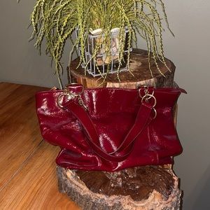 Shiny Cherry Red Shoulder Hobo Purse